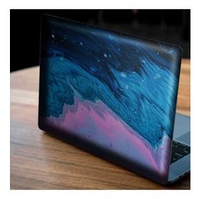 Artikel Soyut Mavi Mor Desen Notebook Sticker