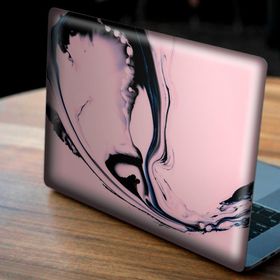 Artikel Soyut Pembe Siyah Desen Notebook Sticker