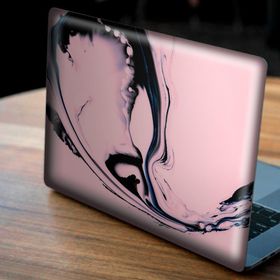 Artikel Soyut Pembe Siyah Desen Notebook Sticker