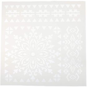 Artikel ST-004 Mandala 2 Stencil Tasarımı 30x30 cm Kanvas Tablo