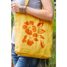 Artikel ST-016 Tropikal Çiçek Stencil Tasarımı 30x30 cm Kanvas Tablo