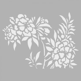 Artikel ST-018 Çiçekler Stencil Tasarımı 30x30 cm Kanvas Tablo