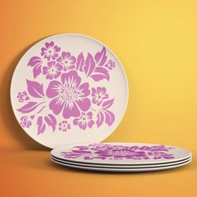 Artikel ST-021 Tropikal Çiçek 2 Stencil Tasarımı 30x30 cm Kanvas Tablo