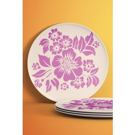 Artikel ST-021 Tropikal Çiçek 2 Stencil Tasarımı 30x30 cm Kanvas Tablo