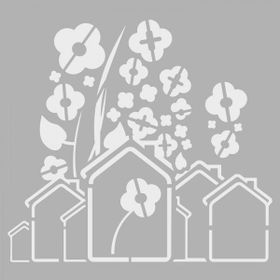 Artikel ST-044 Çiçekler 4 Stencil Tasarımı 30x30 cm Kanvas Tablo