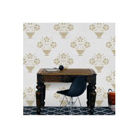 Artikel ST-061 Saksıda Çiçek 3 Stencil Tasarımı 30x30 cm Kanvas Tablo
