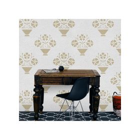 Artikel ST-061 Saksıda Çiçek 3 Stencil Tasarımı 30x30 cm Kanvas Tablo
