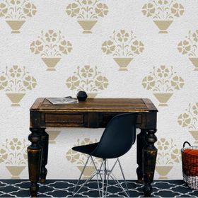 Artikel ST-061 Saksıda Çiçek 3 Stencil Tasarımı 30x30 cm Kanvas Tablo