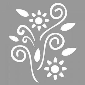 Artikel ST-1001 Floral Rouge Stencil Tasarımı 30x30 cm Kanvas Tablo