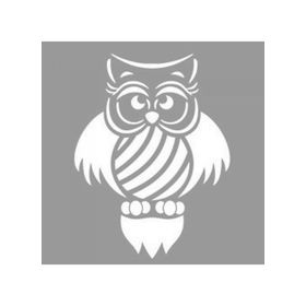 Artikel ST-1008 Sevimli Desenli Baykuş 2 Stencil Tasarımı 30x30 cm Kanvas Tablo