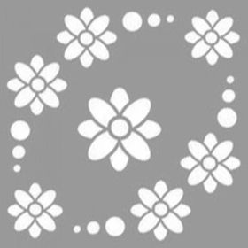 Artikel ST-1017 Çiçekli Göz Desen Stencil Tasarımı 30x30 cm Kanvas Tablo