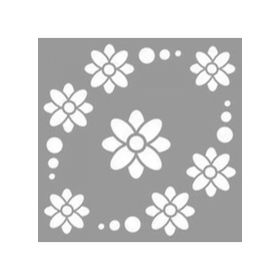 Artikel ST-1017 Çiçekli Göz Desen Stencil Tasarımı 30x30 cm Kanvas Tablo