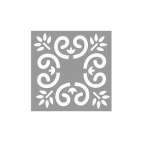 Artikel ST-1019 Bitkisel Karo Stencil Tasarımı 30x30 cm Kanvas Tablo