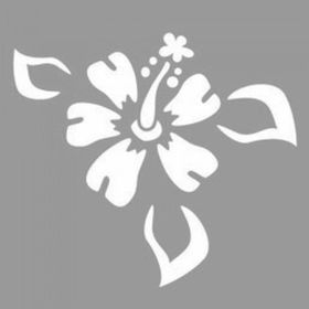Artikel ST-1020 Yapraklı Hibiskus Stencil Tasarımı 30x30 cm Kanvas Tablo