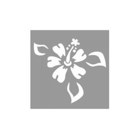 Artikel ST-1020 Yapraklı Hibiskus Stencil Tasarımı 30x30 cm Kanvas Tablo