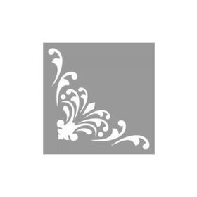 Artikel ST-1021 Damask Köşe Motifi Stencil Tasarımı 30x30 cm Kanvas Tablo