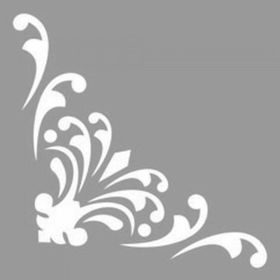 Artikel ST-1021 Damask Köşe Motifi Stencil Tasarımı 30x30 cm Kanvas Tablo
