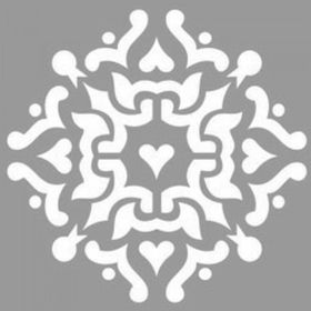 Artikel ST-1022 Kalpli Karo Motif Stencil Tasarımı 30x30 cm Kanvas Tablo