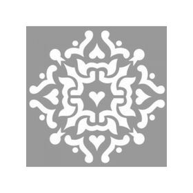 Artikel ST-1022 Kalpli Karo Motif Stencil Tasarımı 30x30 cm Kanvas Tablo