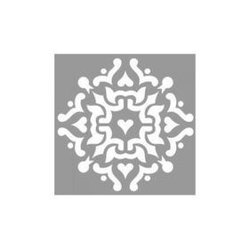 Artikel ST-1022 Kalpli Karo Motif Stencil Tasarımı 30x30 cm Kanvas Tablo