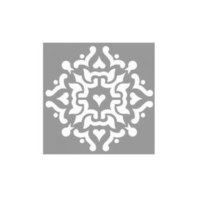 Artikel ST-1022 Kalpli Karo Motif Stencil Tasarımı 30x30 cm Kanvas Tablo