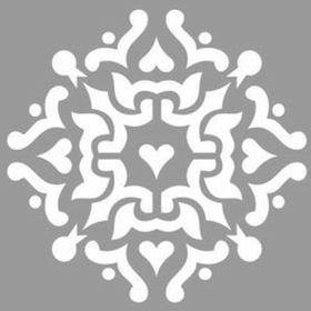 Artikel ST-1022 Kalpli Karo Motif Stencil Tasarımı 30x30 cm Kanvas Tablo