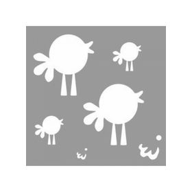 Artikel ST-1029 Sevimli Civcivler Stencil Tasarımı 30x30 cm Kanvas Tablo