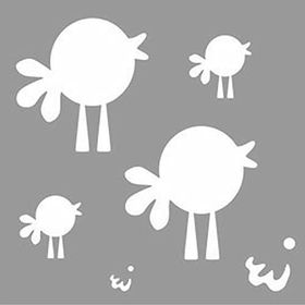 Artikel ST-1029 Sevimli Civcivler Stencil Tasarımı 30x30 cm Kanvas Tablo