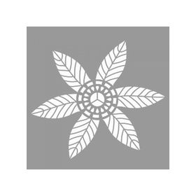 Artikel ST-1040 Çizgili Çiçek Stencil Tasarımı 30x30 cm Kanvas Tablo