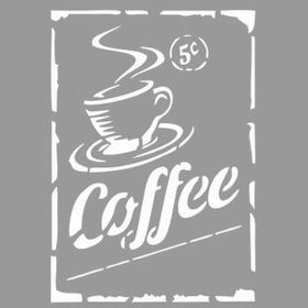 Artikel ST-1064 Coffee Poster Stencil Tasarımı 30x30 cm Kanvas Tablo