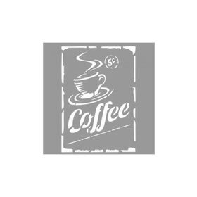 Artikel ST-1064 Coffee Poster Stencil Tasarımı 30x30 cm Kanvas Tablo