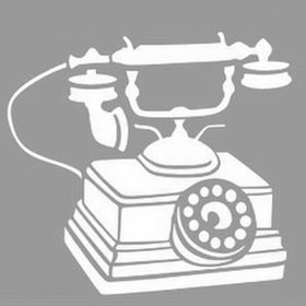 Artikel ST-1069 Antika Telefon Stencil Tasarımı 30x30 cm Kanvas Tablo