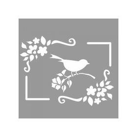 Artikel ST-1074 Serçe Posteri Stencil Tasarımı 30x30 cm Kanvas Tablo