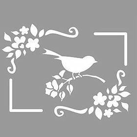 Artikel ST-1074 Serçe Posteri Stencil Tasarımı 30x30 cm Kanvas Tablo