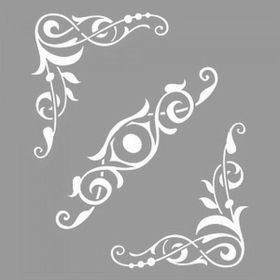 Artikel ST-1081 Köşe ve Orta Desenleri Stencil Tasarımı 30x30 cm Kanvas Tablo