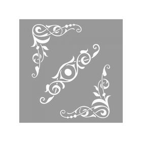 Artikel ST-1081 Köşe ve Orta Desenleri Stencil Tasarımı 30x30 cm Kanvas Tablo