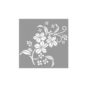 Artikel ST-1084 Plumeria Motifi Stencil Tasarımı 30x30 cm Kanvas Tablo