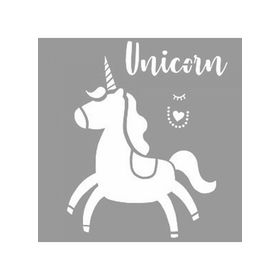 Artikel ST-1086 Kalpli Unicorn Stencil Tasarımı 30x30 cm Kanvas Tablo