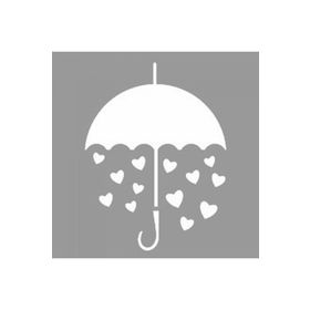 Artikel ST-1093 Raining Love Stencil Tasarımı 30x30 cm Kanvas Tablo