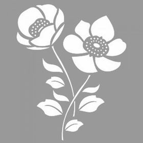 Artikel ST-1095 Poppies Stencil Tasarımı 30x30 cm Kanvas Tablo