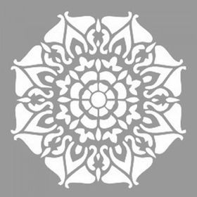 Artikel ST-1105 Sekizgen Mandala Stencil Tasarımı 30x30 cm Kanvas Tablo