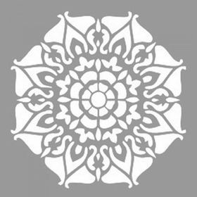 Artikel ST-1105 Sekizgen Mandala Stencil Tasarımı 30x30 cm Kanvas Tablo