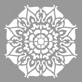 Artikel ST-1105 Sekizgen Mandala Stencil Tasarımı 30x30 cm Kanvas Tablo