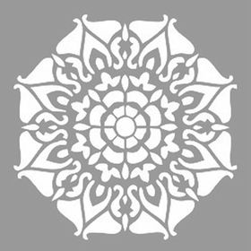 Artikel ST-1105 Sekizgen Mandala Stencil Tasarımı 30x30 cm Kanvas Tablo