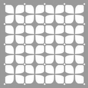 Artikel ST-1106 Retro Karo Stencil Tasarımı 30x30 cm Kanvas Tablo