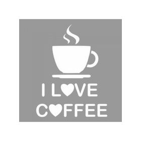 Artikel ST-1113 I Love Coffee Stencil Tasarımı 30x30 cm Kanvas Tablo