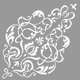 Artikel ST-1114 Karmaşık Lale Damask Stencil Tasarımı 30x30 cm Kanvas Tablo