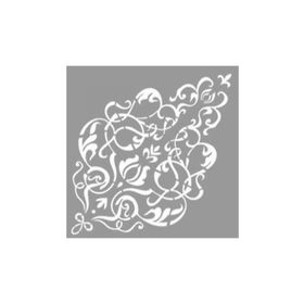 Artikel ST-1114 Karmaşık Lale Damask Stencil Tasarımı 30x30 cm Kanvas Tablo