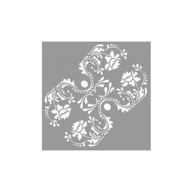 Artikel ST-1115 Karmaşık Lale Damask 2 Stencil Tasarımı 30x30 cm Kanvas Tablo