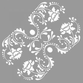 Artikel ST-1115 Karmaşık Lale Damask 2 Stencil Tasarımı 30x30 cm Kanvas Tablo
